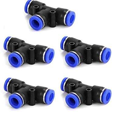 8 mm Tee Union Pneumatic Air Pipe fitting type connector pneumatic connector (5-PCS)