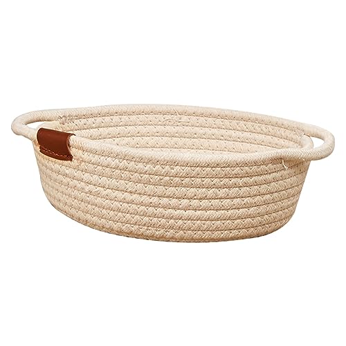 Hanabitx Simple cesta de almacenamiento de cuerda de algodón, artículos variados de mesa, aperitivos, caja de almacenamiento de algodón, fácil de usar