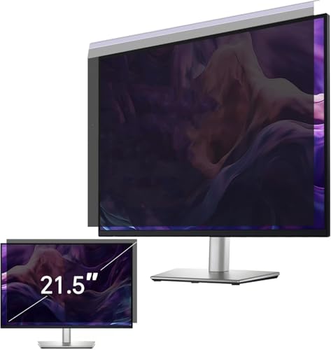 Hoktods Acrylic Hanging Computer Privacy Screen Filter 21.5 Inch, Removable Privacy Shield Compatible with 16:9 Widescreen Monitor, Anti- Glare, Anti Blue Light Privacy Screen Protector