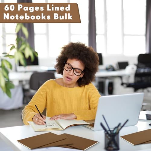 Image of Mimorou 100 Pcs A5 Journals Notebooks Bulk,Dark Brown,Lined