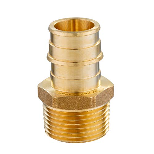 (Pack Of 5) Efield Pex A Full Flow Expansion Brass Fitting 1/2"X 1/2" Male Npt Adapter, Astm F1960 #TOP2
