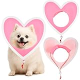 Dog Valentine's Day Outfit - Dogs Double Heart-Shaped Valentine Clothes Hat Costume, Puppy Love Headwear Birthday Outfits, Adjustable Pet Heart Collar for Holiday Party Photo Props(Small)