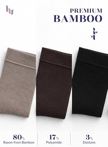 Image of Hugh Ugoli Women's Thin Soft Rayon Derived from Bamboo Crew Socks for Dress, Trouser, Seamless Toe & Non-Binding, 5-8 /9-11