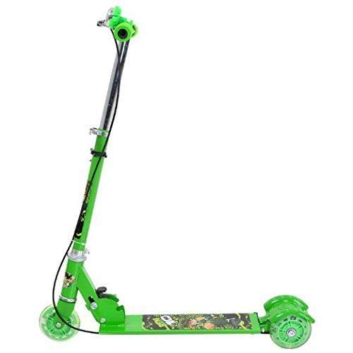 Bloriza 2020 Three Wheel Foldable Height Adjustable Scooter with Break & Bell | Green