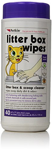 Petkin Litter Box Wipes, 40-Count