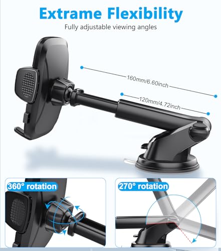 Car Cell Phone Holder for Dashboard, Universal Phone Mount with Suction Cup for Car, Compatible with iPhone/Android - Image 6