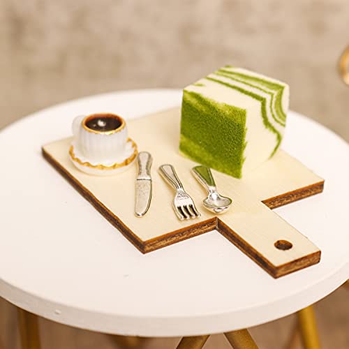 4 Pcs 1 : 12 Miniature House Bistro Set Mini Circle Coffee Table Golden Chairs Mini House Furniture Sets Afternoon Tea Fairy Garden Decor #TOP2