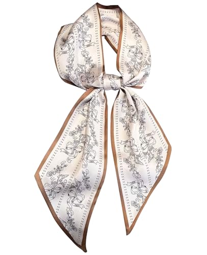 Hioyiwse Head Scarf Hair Neck Scarves For Women Purse Bag Scarfs For Handbags Silky Long Thin Satin Headscarf Fashion Lightweight 59 * 5.9inch B17