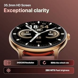 Fire-Boltt Phoenix Pro Round Smart Watch 1.39" HD Display with Bluetooth Calling, AI Voice Assistant, SpO2 & Heart Rate Monitor, 120+ Sports Modes, IP67 Waterproof Smartwatch for Women - Golden Pink