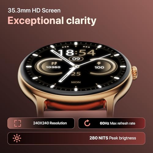 Fire-Boltt Phoenix Pro Round Smart Watch 1.39" HD Display with Bluetooth Calling, AI Voice Assistant, SpO2 & Heart Rate Monitor, 120+ Sports Modes, IP67 Waterproof Smartwatch for Women - Golden Pink