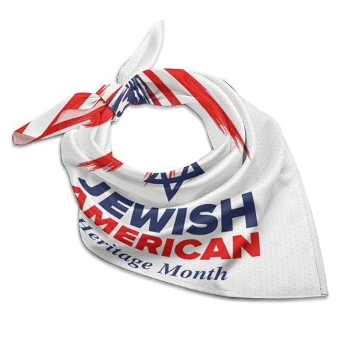 Csemeie Jewish American Heritage Month Bandana Hair Scarf Headband Adjustable Neckerchief for Men Women Decor