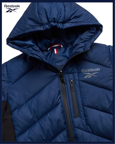 Image of Reebok Boys Puffer Jacket - Heavyweight Quilted Wind & Water Resistant Boys Winter Coat - Insulated Bubble Kids Winter Jacket