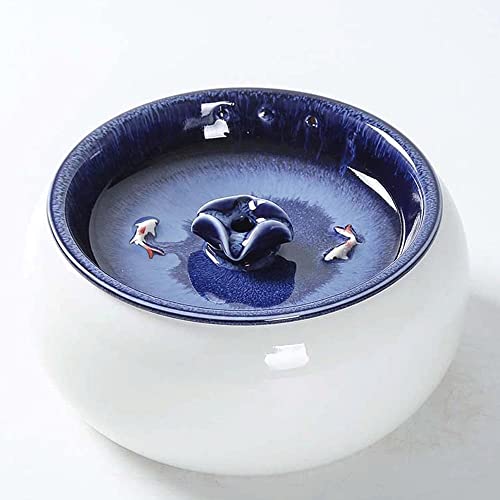 猫の噴水、1.5Lの自動猫の飲酒噴水、猫や小さな犬のためのペットの噴水フィルター(Blue)