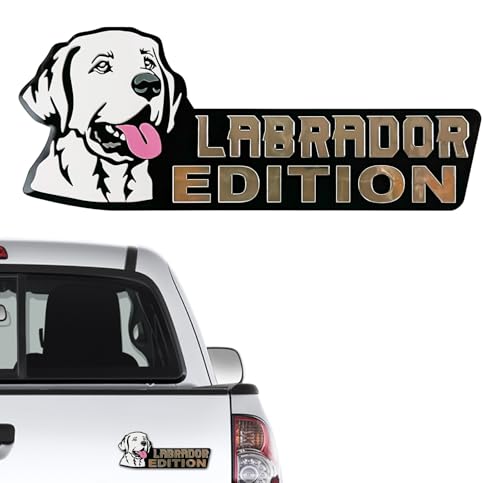 Image of Dog Edition 3D Car Badge, Laser Cutting Metal Emblem, Cute Dogs Decals (Labrador Dog)