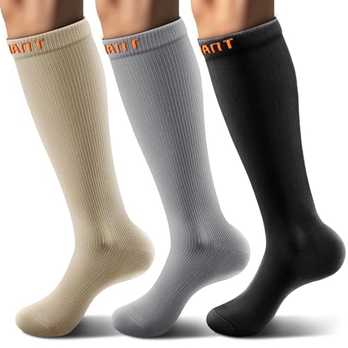 BULLIANT_ABLUS BULLIANT Men's Cushioned Compression Knee High Sports Recovery Socks 3Pack