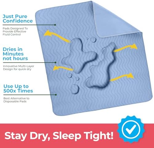 4 Pack Waterproof Reusable Heavy Absorbency Incontinence Bed Pads 34"x36" - 2
