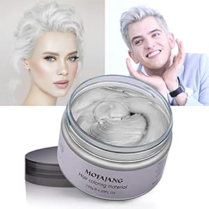 Hair Colour Wax, 120g Temporary Coloured Hair Paint Wax, Easy Washable Colour Change Hair Dye Wax, Suitable for Kids,Women,Men (Light White)