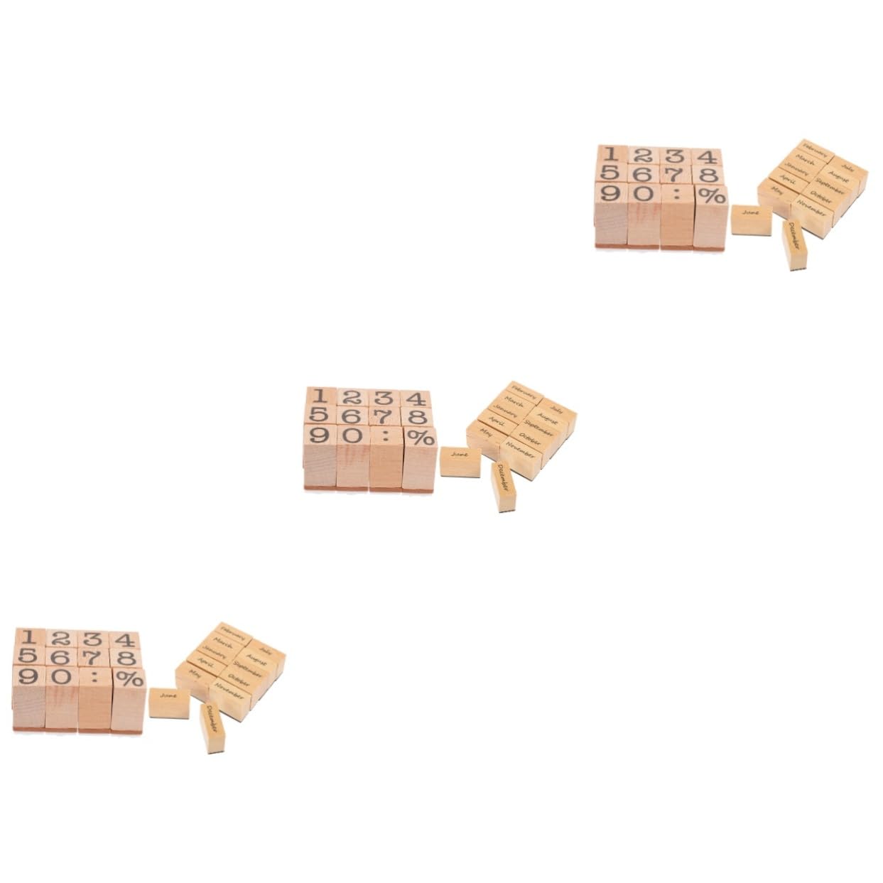 HOMSFOU 6 Set Sigillo digitale in legno francobolli TIMBRI DEL DIART journaling timbro pianificatore TIMPS DI RACCHBOBILE timbri per il fai da te timbro numerico datari gomma da cancellare