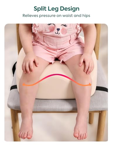 Image of Babelio ErgoUp Booster Seat for Kitchen Chair, Promote Proper Upright Posture, Toddler Booster Seat for Dining Table, Removable & Washable Cover, Suitable for 18 Months to 5 Years, Beige