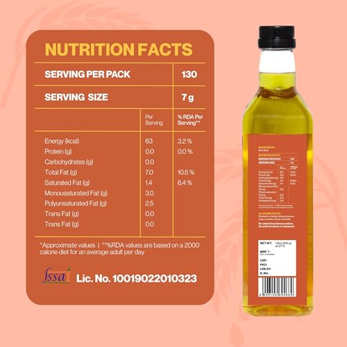 Image of Zama Cold Pressed Rice Bran Oil 1LTR (PET Bottle) | Kolhu /Kacchi Ghani /Chekku | Rich in Oryzanol & Omega-6 | Supports Heart Health & Cholesterol Control | Low Calorie, Natural & Farm Fresh Cooking Oil | Ideal for Stir & Deep Frying