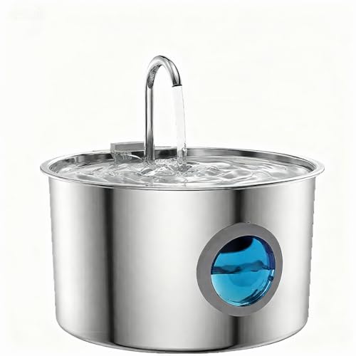 Fuente de agua para gatos acero inoxidable recargable