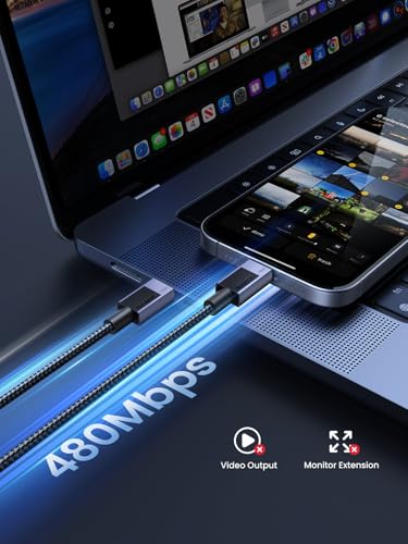 UGREEN 240W USB C Cable Fast Charging, Type C Power Delivery Cord, USB2.0 480Mbps for iPhone 16 Pro Max/15, MacBook Pro, iPad Pro, Dell XPS, Chromebook, Pixel 9/8, Galaxy S24/S23, Switch, 2M