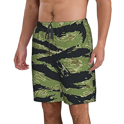 Mens Swim Trunks Quick Dry Swim Shorts Mesh Lining Swimwear Bathing Suits with Pockets (Vietnam Tiger Stripe Camo)2