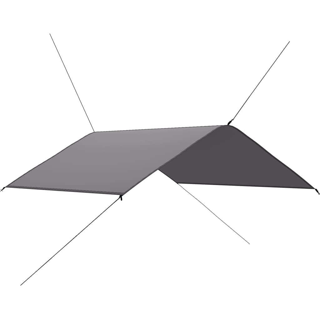 Outdoor-Tarp - Funda para mochila de camping (4 x 4 m, 6 estacas y 6 cuerdas), color gris