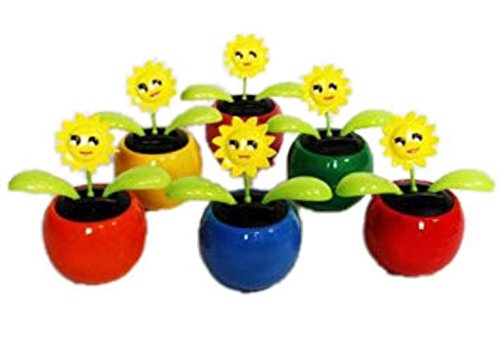Preisvergleich Produktbild HAAC 2er Set Solar Wackelblume Blume Sonne