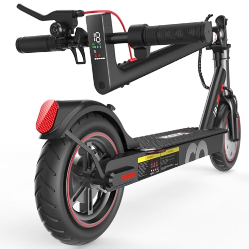 iScooter Electric Scooter Adults & Big Kids, Cruise Control, Dual Braking System, Smart App, Foldable Electric Scooter for Commuting & Campus Use, Classic Black & Red