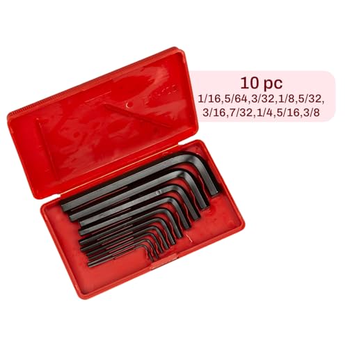 Image of DeNeerS DN KI10V 10pc Allen key Set Short pattern (1 /16,5 /64,3 /32,1 /8,5 /32,3 /16,7 /32,1 /4,5 /16,3 /8), Suitable For Home, Professional, Industrial and DIY use