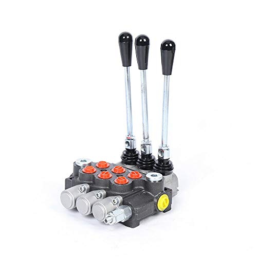 Wangkangyi Hydraulikventil Handsteuerventil Handhebelventil, 3 Spool Hydraulik Hand Steuer Hydraulikventile 40 L für Doppelwirkende Zylinder, 11gpm Wegeventil 40L/min
