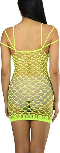 Image of ToBeInStyle Women's Stretch See Through Fishnet Novelty Mini Rave Party Dress