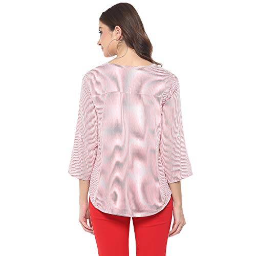 Image of mayra Women's Rayon Pink Color 3 /4 Sleeve Top