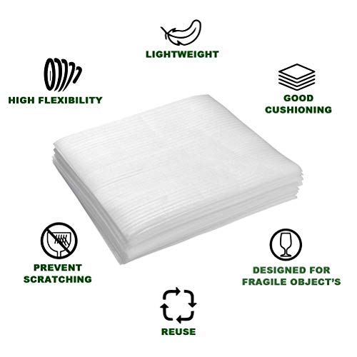 Fogli in Poliuretano Espanso Schiuma 50 Pz, 30x30x0.2 cm per Imballaggio Spedizioni Trasloco Oggetti Fragili