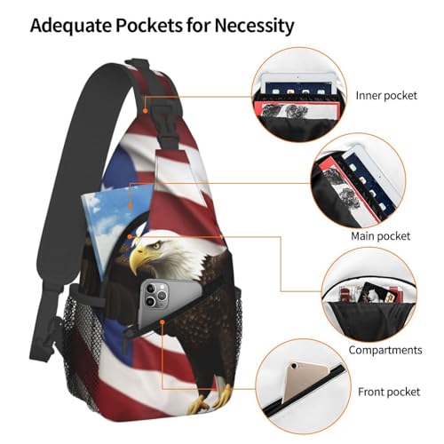 Bolso cruzado bolso pecho American Flag para hombres y mujeres miniatura 4