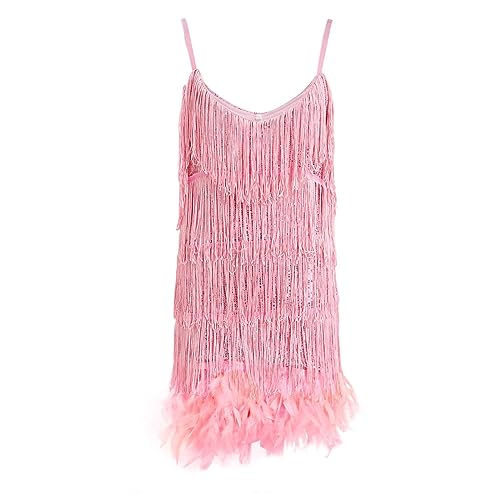 Robe à franges dorée respirante et confortable pour faire la fête sans contrainte