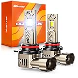 SEALIGHT 9012 HIR2 Bulbs, 45000LM Super Bright, 1:1 Size 9012 Drving Lights Lights with 25000RPM Cooling Fan, Plug-N-Play 9012 Fog Light, IP68, Pack of 2