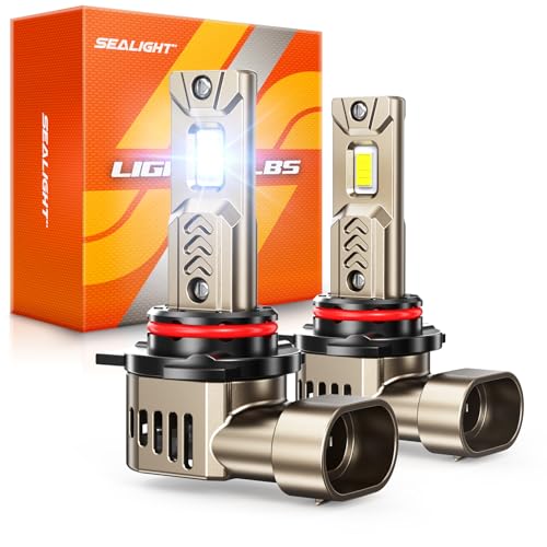 SEALIGHT 9012 HIR2 Bulbs, 45000LM Super Bright, 1:1 Size 9012 Drving Lights Lights with 25000RPM Cooling Fan, Plug-N-Play 9012 Fog Light, IP68, Pack of 2