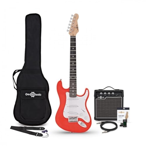 Gear4music Guitarra Electrica Junior 3/4 Con Amplificador 10W