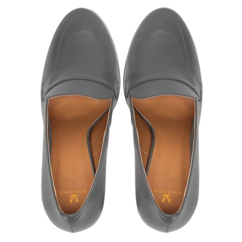 Image of MOOMMO Women Chunky Block Heel Pumps Round Closed Toe Slip On Oxford Loafers Shoes High Heels Snakeskin Work Pump Suede Loafer for Office Ladies Classic Formal Business Professional 4-13 M US