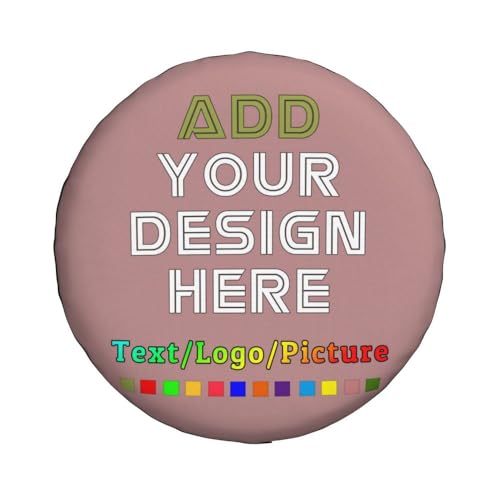 Image of Custom Spare Tire Cover Personalized Tire Covers Add Your Own Design Logo Picture Customize Wheel Cover Universal Size 14-17 in Fit for Jeep Trailer Camper RV Wheel Covers, RosyBrown