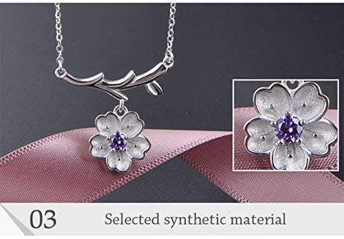 Bijoux en argent 925 véritable collier cerisier finement ciselé - 7