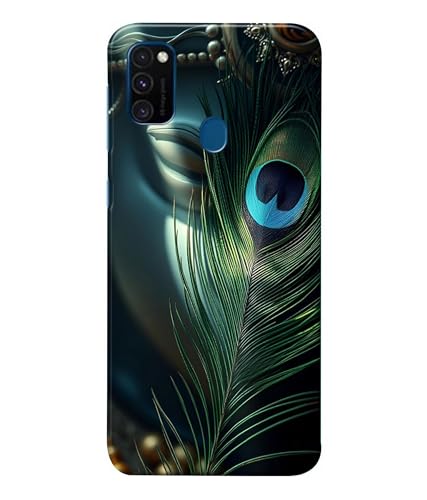 Image of Lord Krishna Mor Pankh Printed Hard Back Case Cover Compatible for Samsung Galaxy M21 / Samsung Galaxy M30S (Multicolor) - D1663