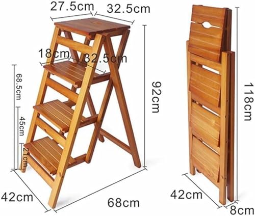Silla escalera de madera plegable CNPRAZ con 4 niveles 3