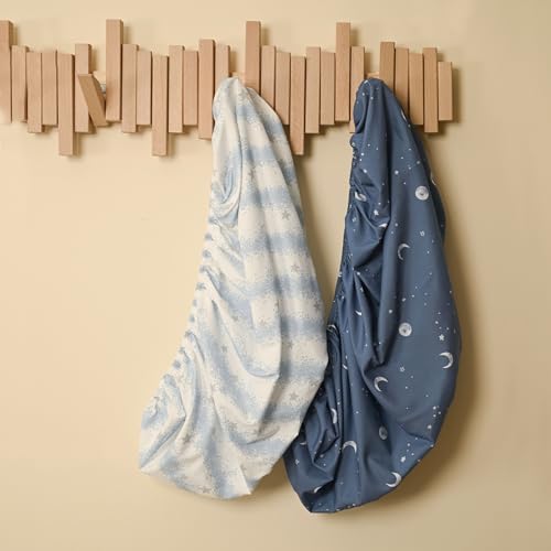Image of Gllquen Baby Bassinet Sheets 2-Pack for Baby Girl Boy Blue Star