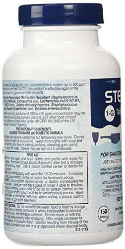 Quaternary Sanitizing Tablets - 150 Sanitizer Tablets per bottle, 3-Bottles - Image 6