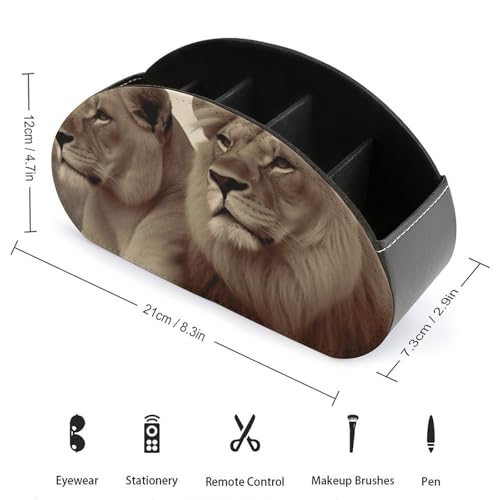 Support de télécommande L007 en cuir synthétique à 5 compartiments pour table - Lot de 3 boîtes - 3
