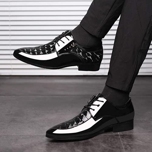 ZHOUYF Wedding Shoes for Men Fashion Modern Classic Business Formal Shoes Casual Lace-up Pointed Toe Leather Oxford Shoes Mens Dress Shoes2