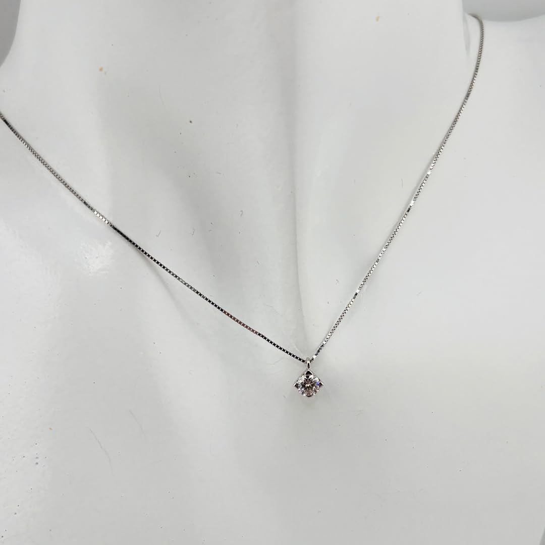 Collana catenina con ciondolo Punto Luce pendente Diamante taglio brillante 0,24 ct gioiello elegante da donna sposa matrimonio